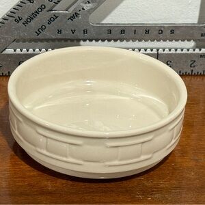 Longaberger Pottery Woven Traditions Ivory 6" Stackable Cereal Bowl EUC